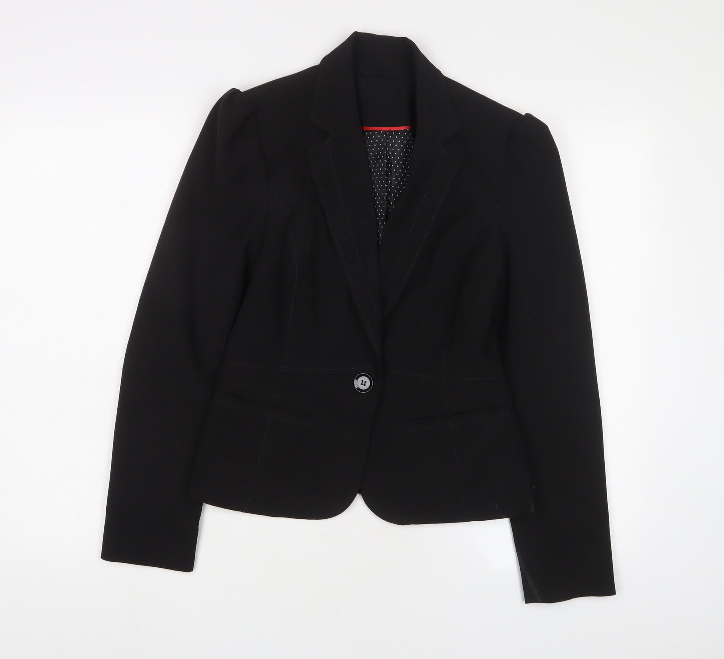 New Look Womens Black Jacket Blazer Size 10 Button