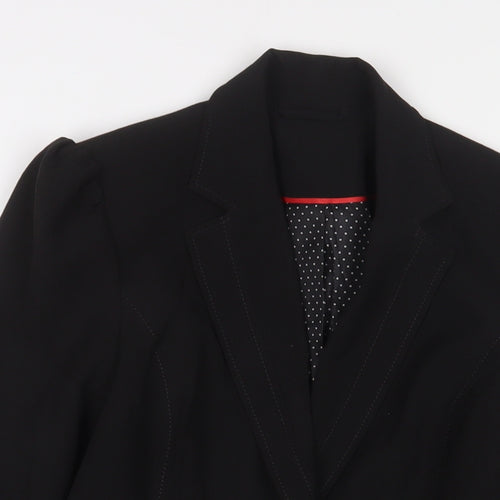 New Look Womens Black Jacket Blazer Size 10 Button