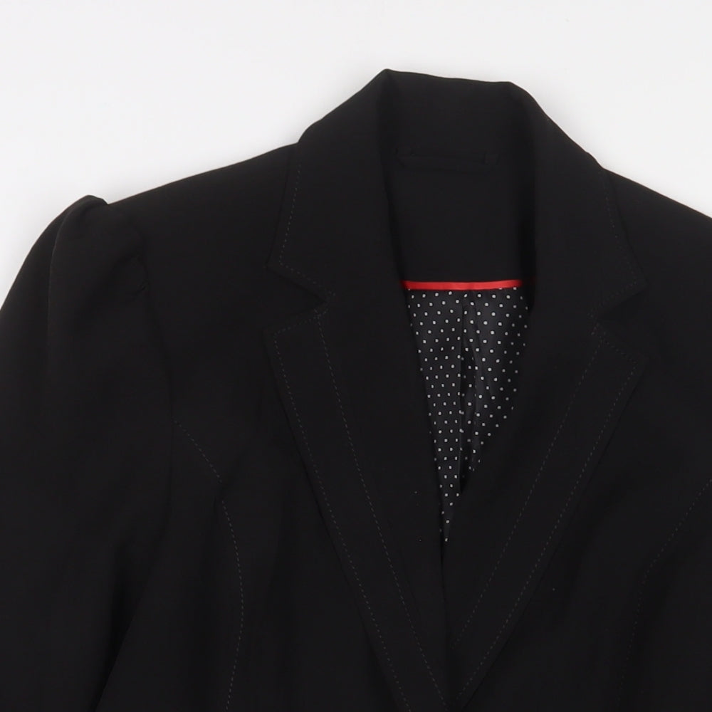 New Look Womens Black Jacket Blazer Size 10 Button