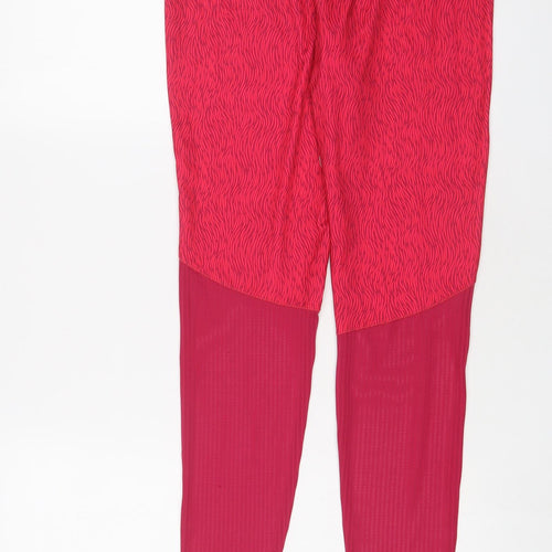 LA Gear Womens Pink Geometric Polyester Capri Leggings Size 12 L27 in Regular Pullover - Logo