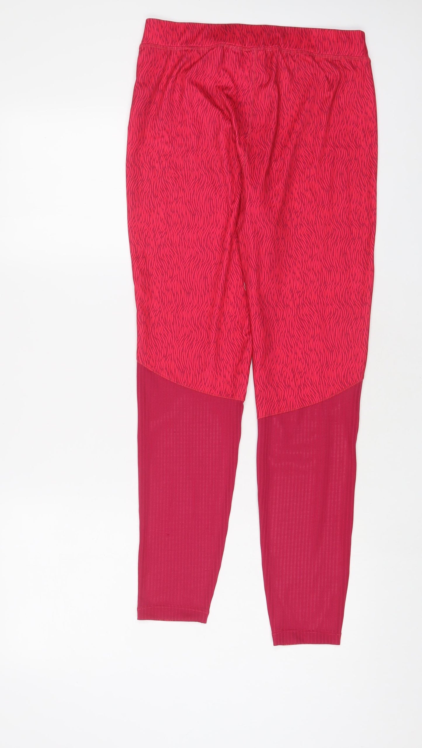 LA Gear Womens Pink Geometric Polyester Capri Leggings Size 12 L27 in Regular Pullover - Logo
