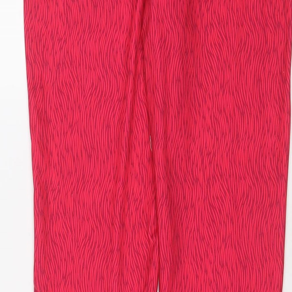 LA Gear Womens Pink Geometric Polyester Capri Leggings Size 12 L27 in Regular Pullover - Logo