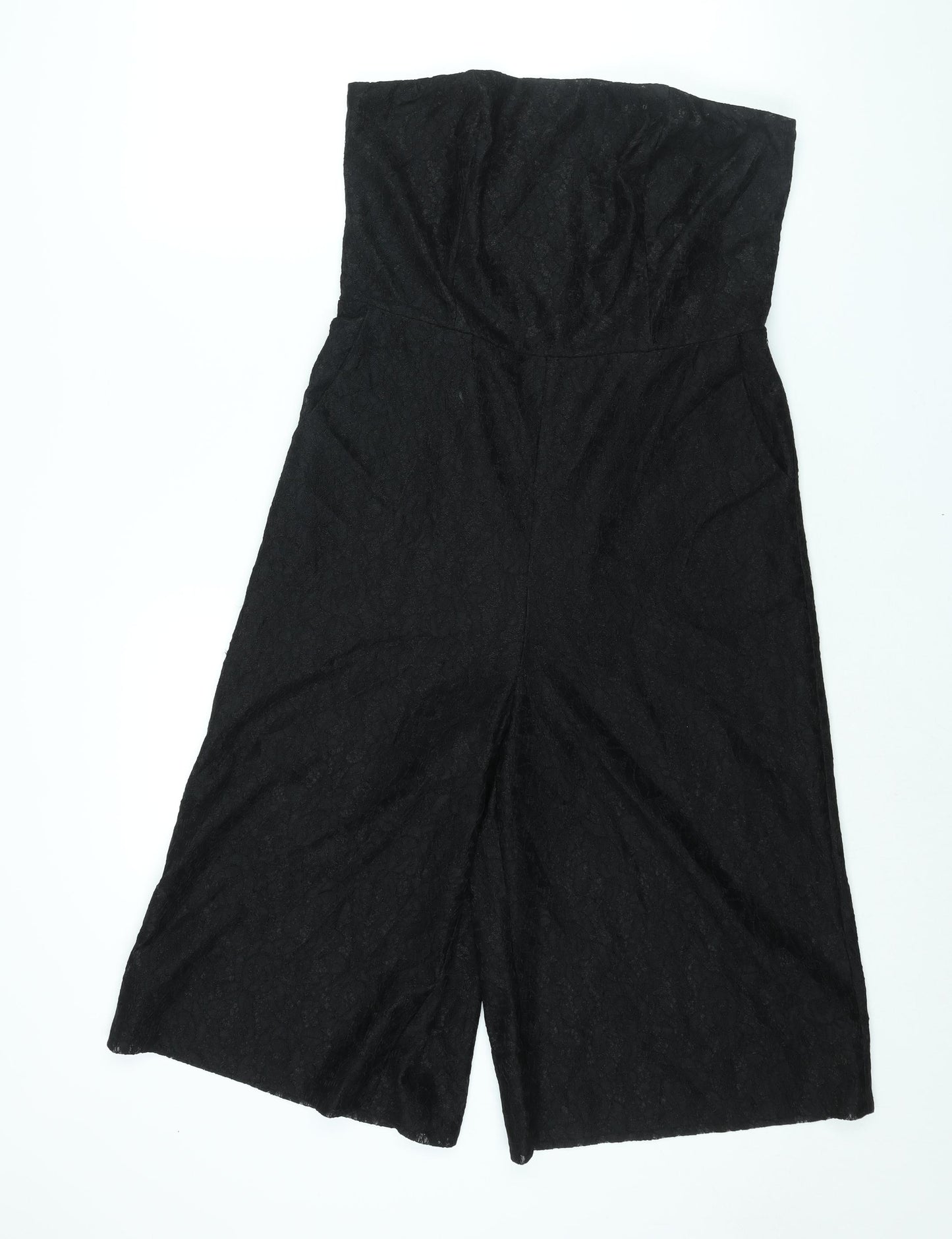 Missguidd Womens Black Polyester Jumpsuit One-Piece Size 12 L16 in Zip