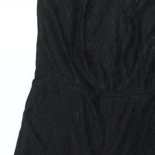 Missguidd Womens Black Polyester Jumpsuit One-Piece Size 12 L16 in Zip