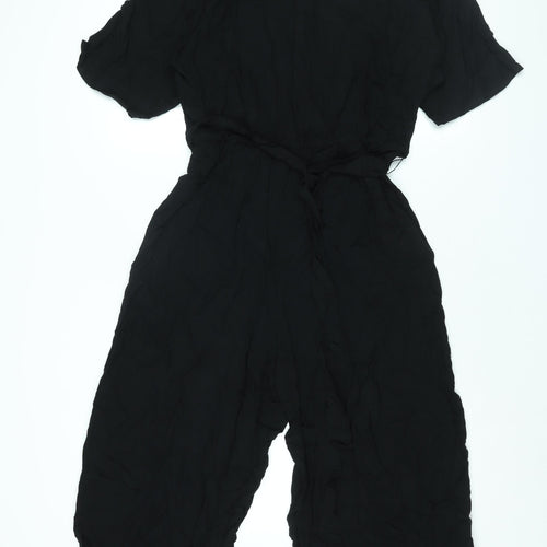 ASOS Womens Black Viscose Jumpsuit One-Piece Size 16 L23 in Button - Belted