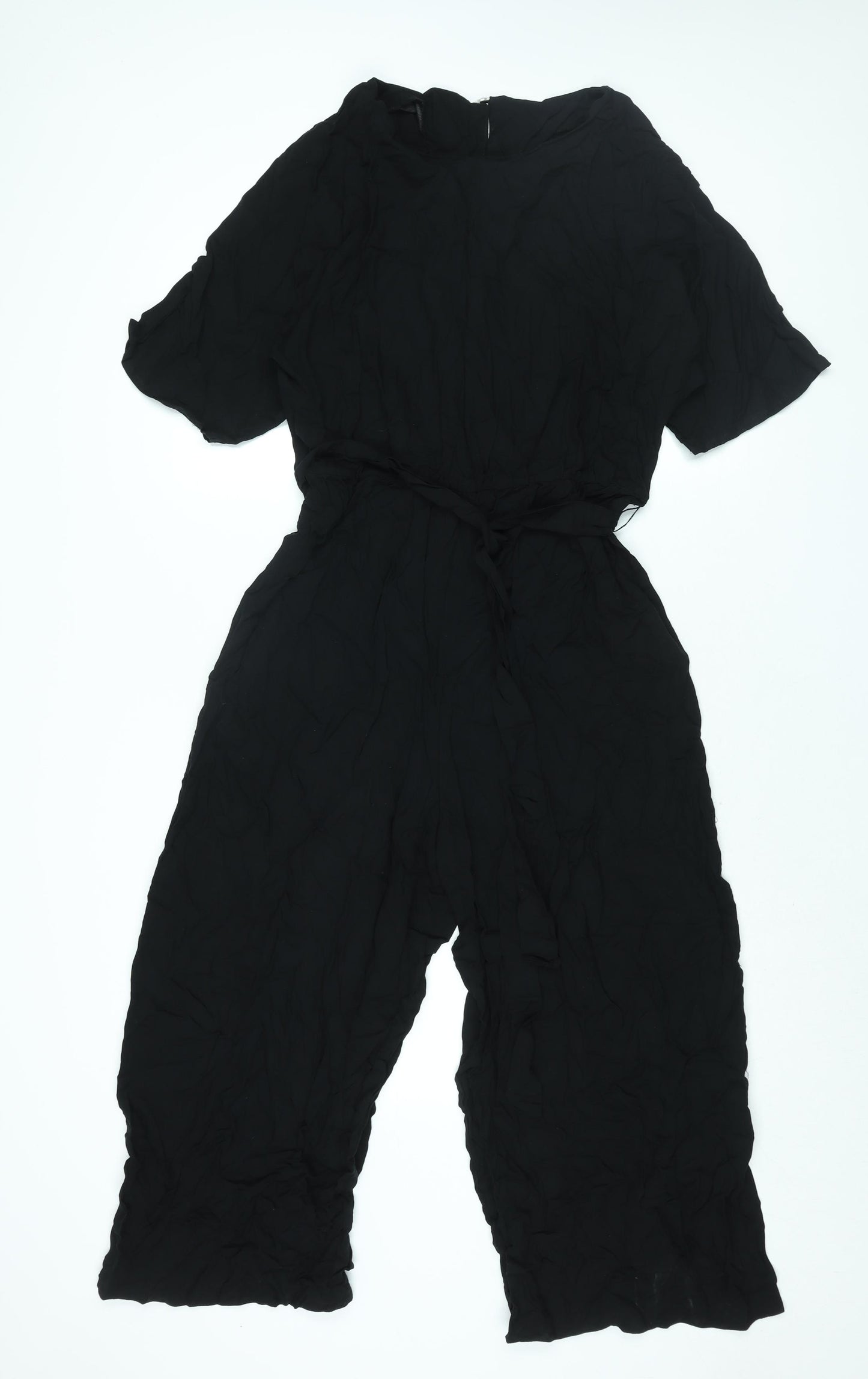 ASOS Womens Black Viscose Jumpsuit One-Piece Size 16 L23 in Button - Belted