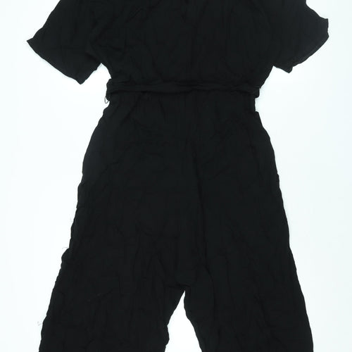 ASOS Womens Black Viscose Jumpsuit One-Piece Size 16 L23 in Button - Belted