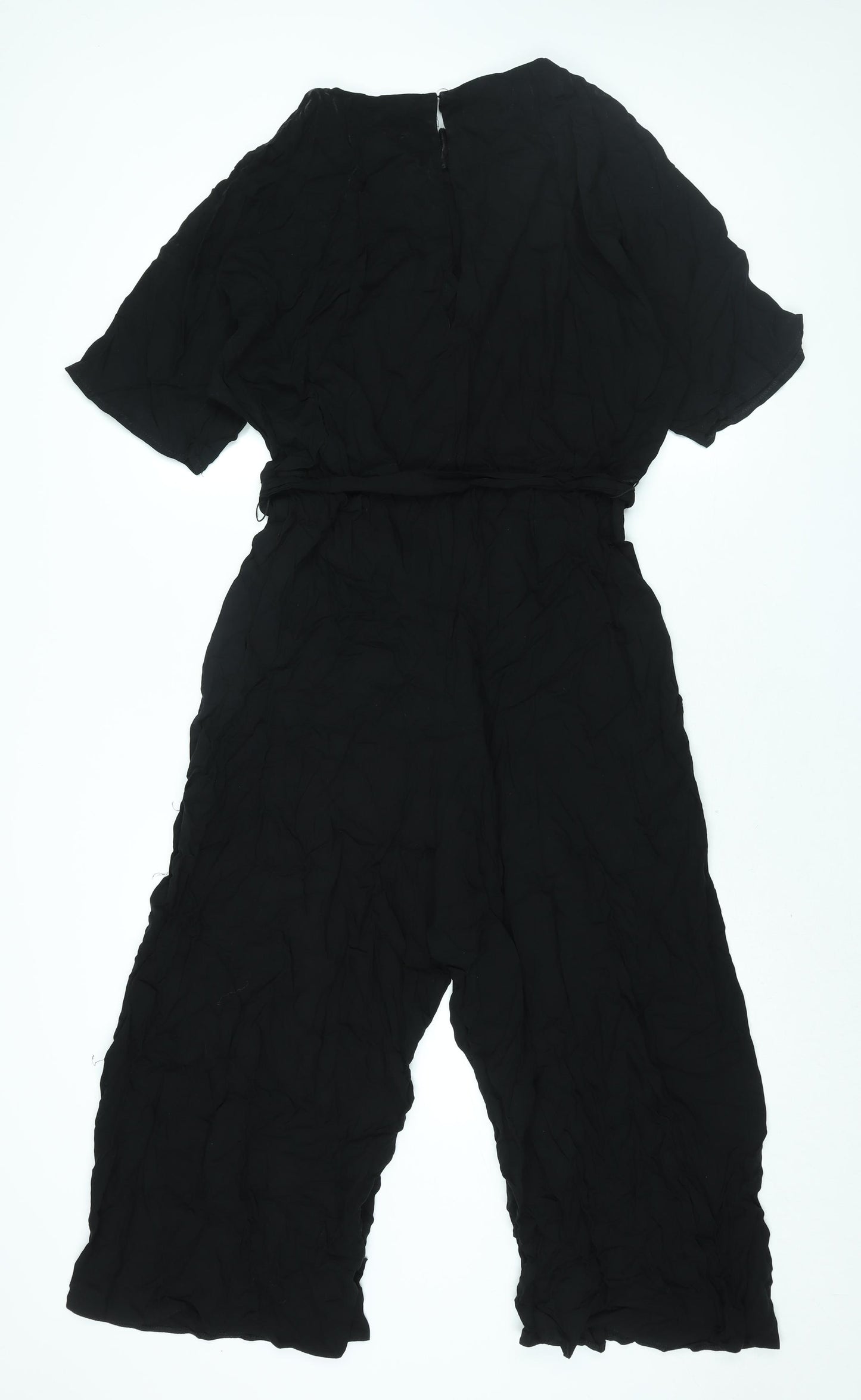 ASOS Womens Black Viscose Jumpsuit One-Piece Size 16 L23 in Button - Belted