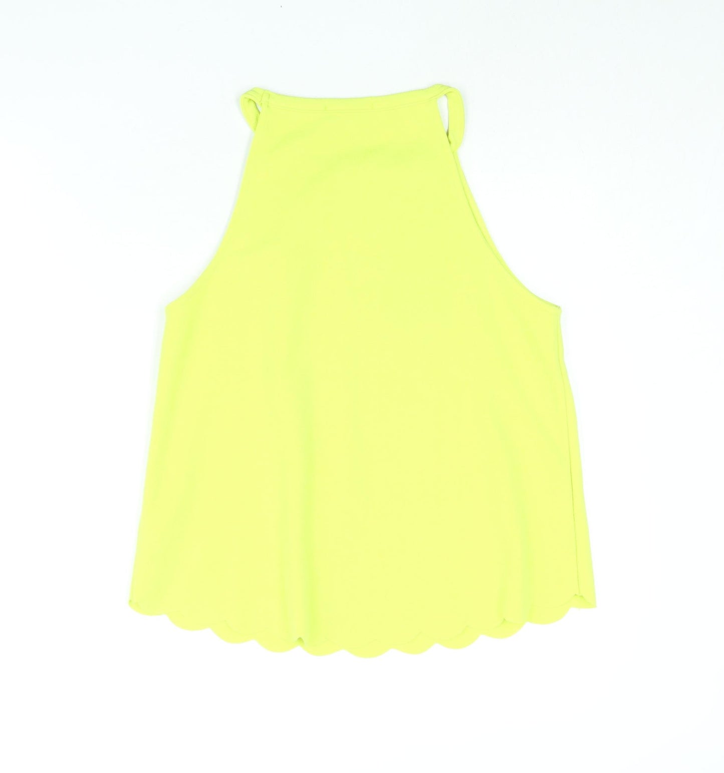 New Look Womens Yellow Polyester Camisole Blouse Size 12 Round Neck