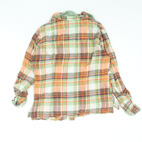 Per Una Womens Multicoloured Check Cotton Basic Button-Up Size 12 Collared
