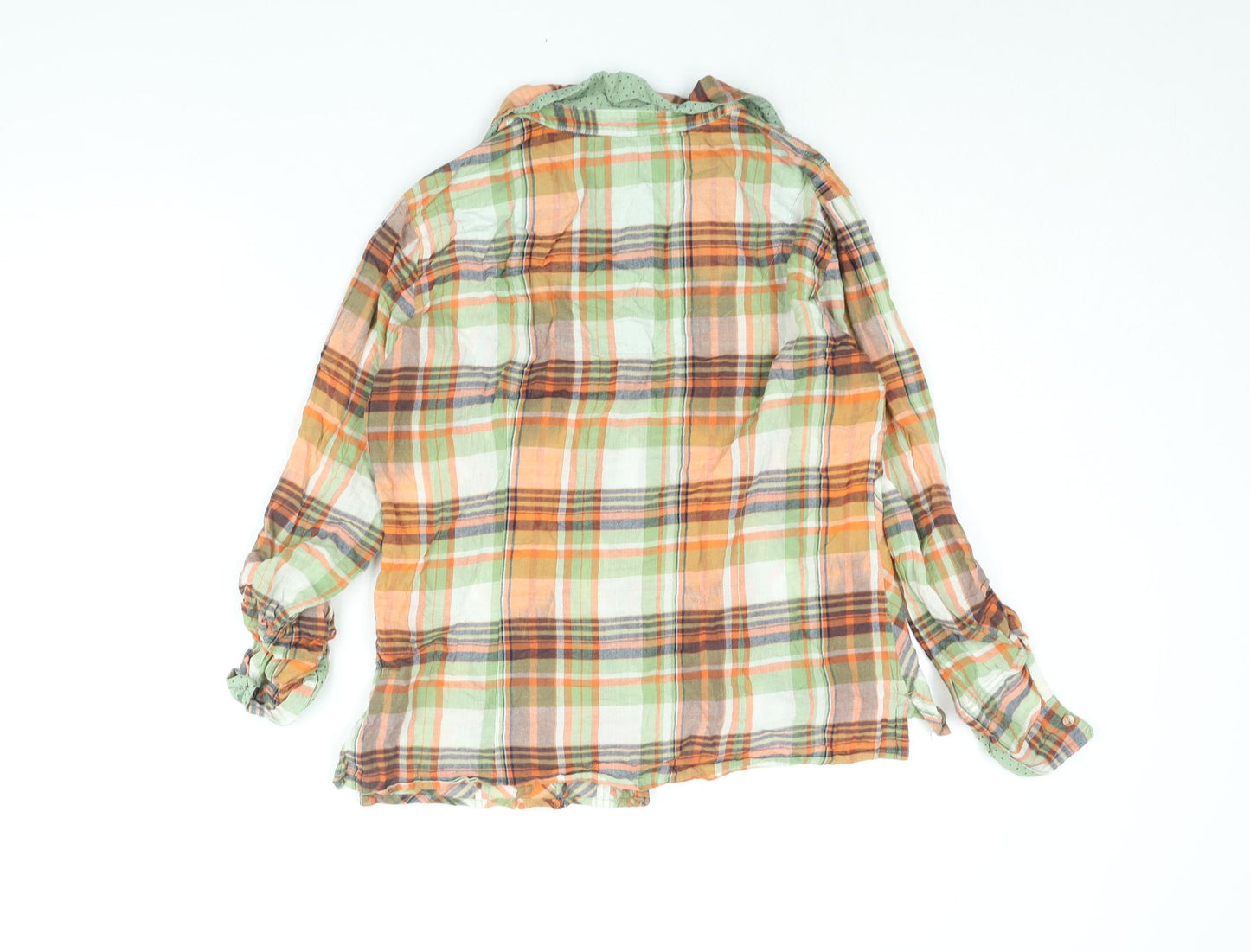 Per Una Womens Multicoloured Check Cotton Basic Button-Up Size 12 Collared
