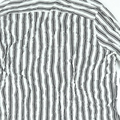 Divided by H&M Womens White Striped Viscose Basic Button-Up Size 6 Collared