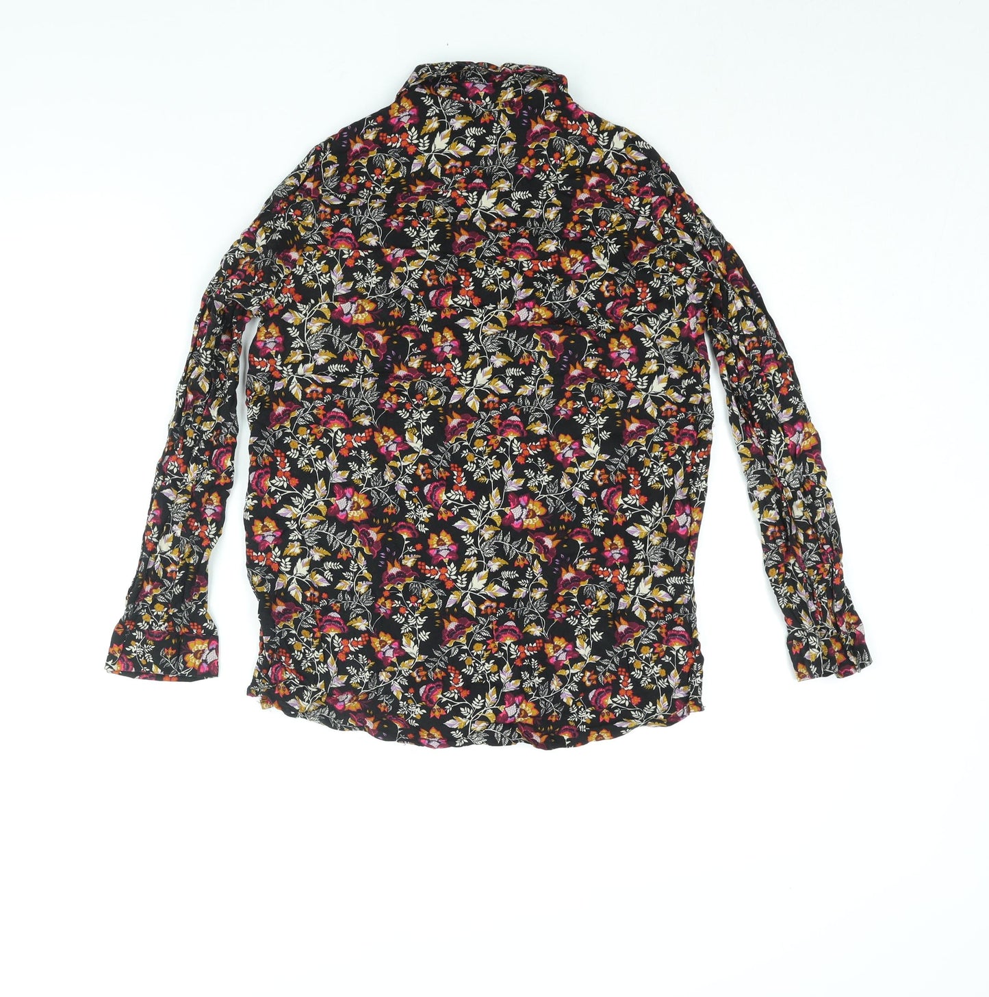 Divided by H&M Womens Multicoloured Floral Viscose Basic Button-Up Size 6 Collared