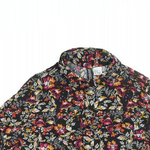 Divided by H&M Womens Multicoloured Floral Viscose Basic Button-Up Size 6 Collared