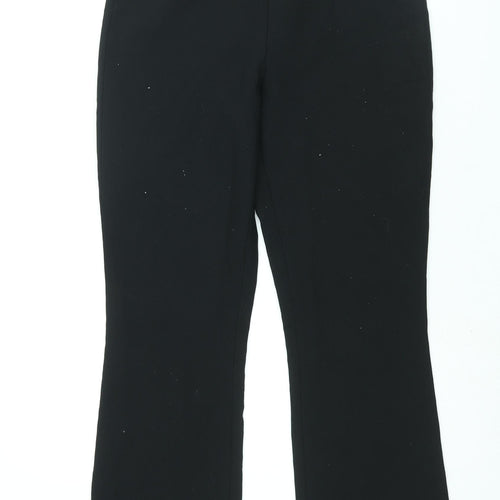 Zara Womens Black Polyester Trousers Size M L27 in Regular Zip