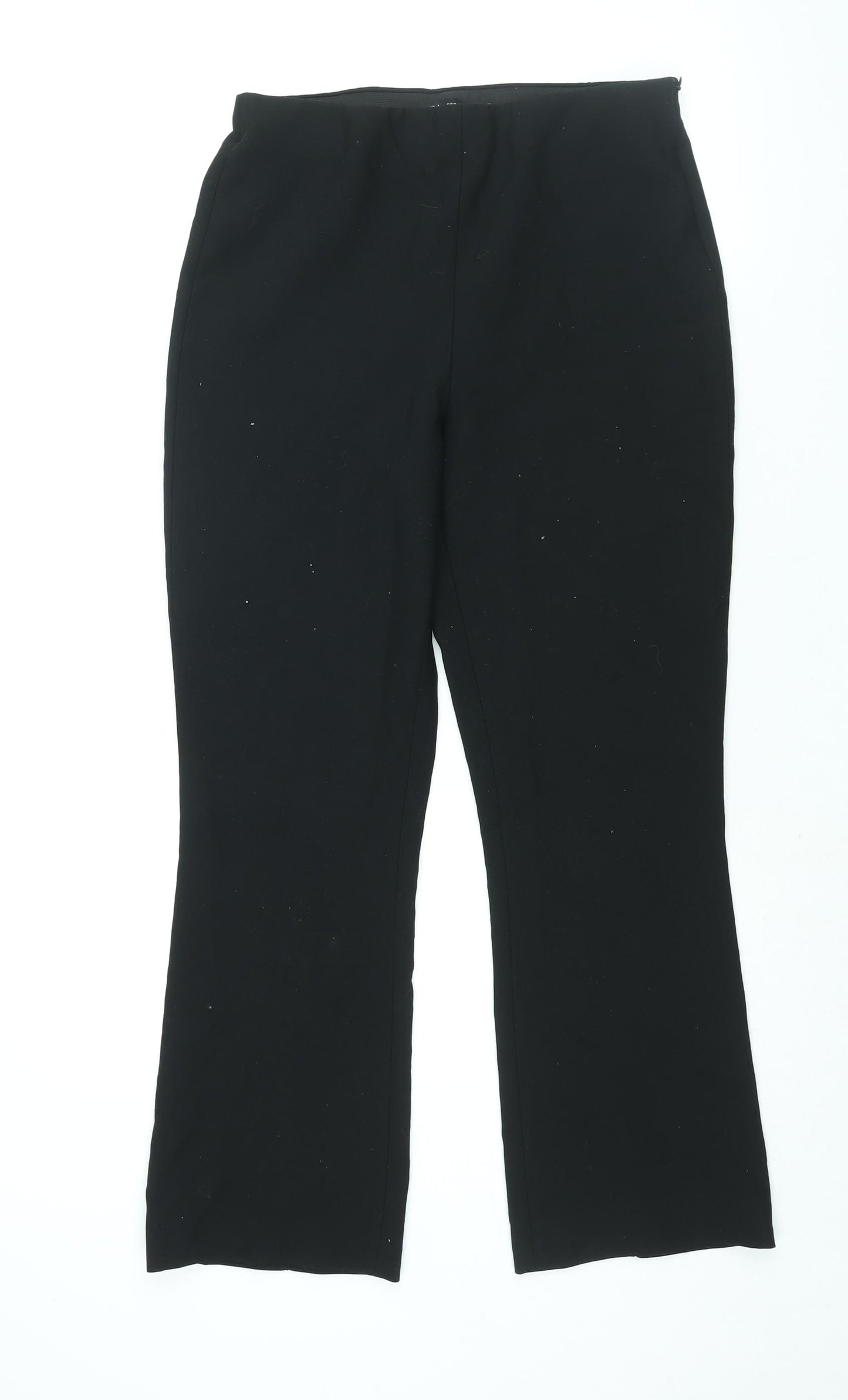 Zara Womens Black Polyester Trousers Size M L27 in Regular Zip