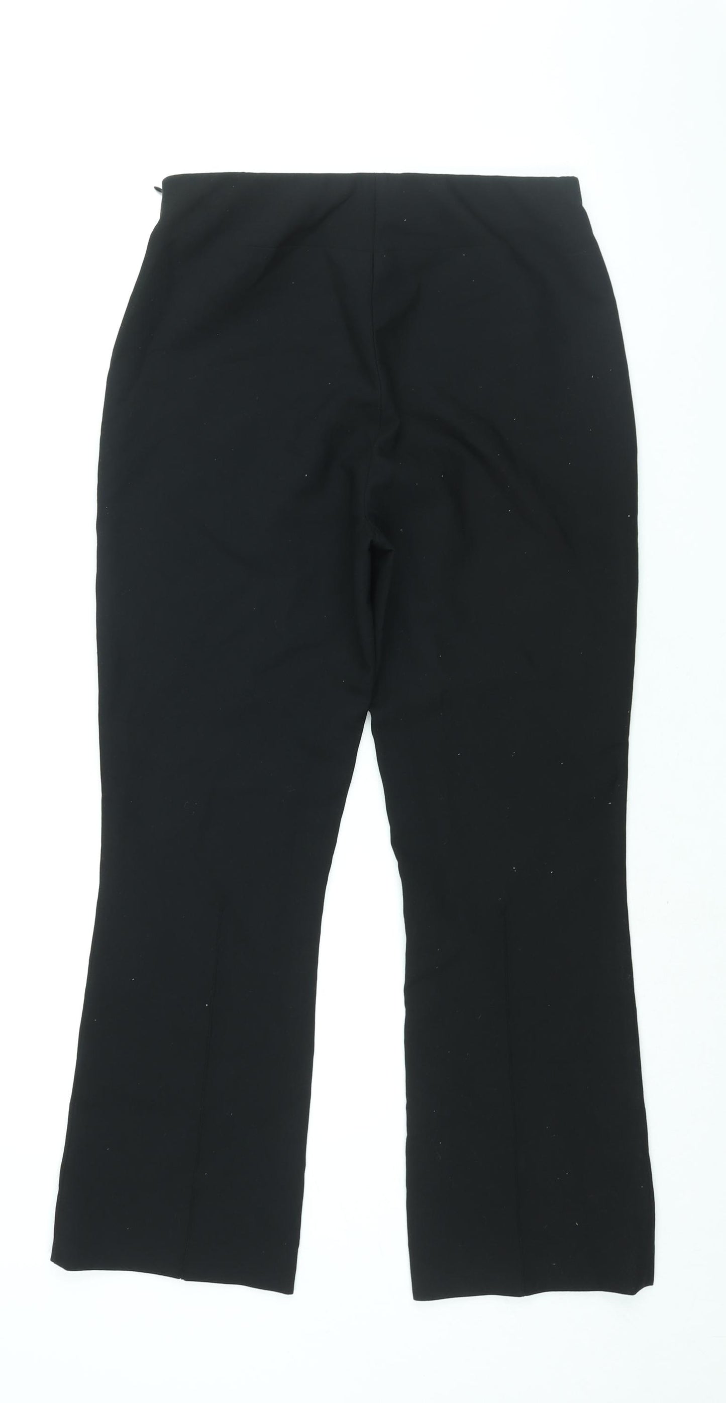 Zara Womens Black Polyester Trousers Size M L27 in Regular Zip