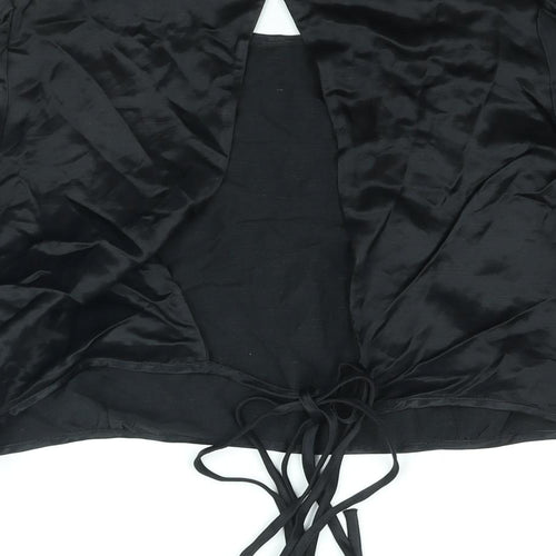 Zara Womens Black Viscose Basic Blouse Size L Round Neck