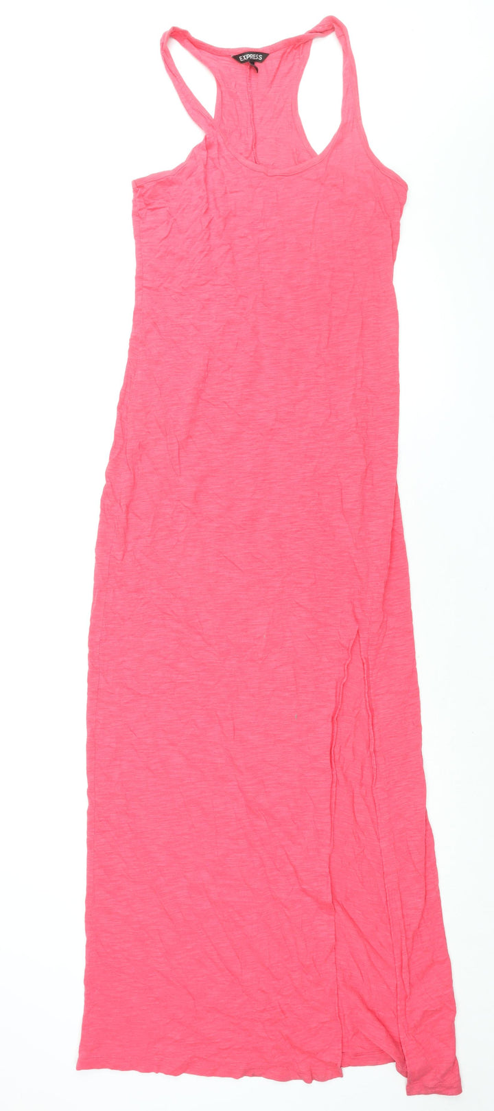 Express Womens Pink Cotton Maxi Size M Scoop Neck Pullover - Slit