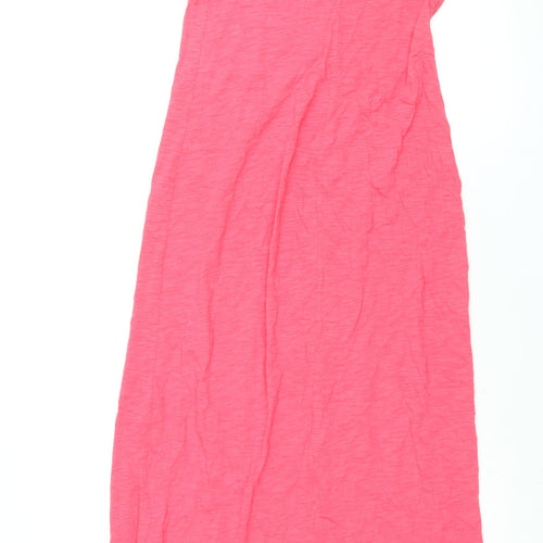 Express Womens Pink Cotton Maxi Size M Scoop Neck Pullover - Slit