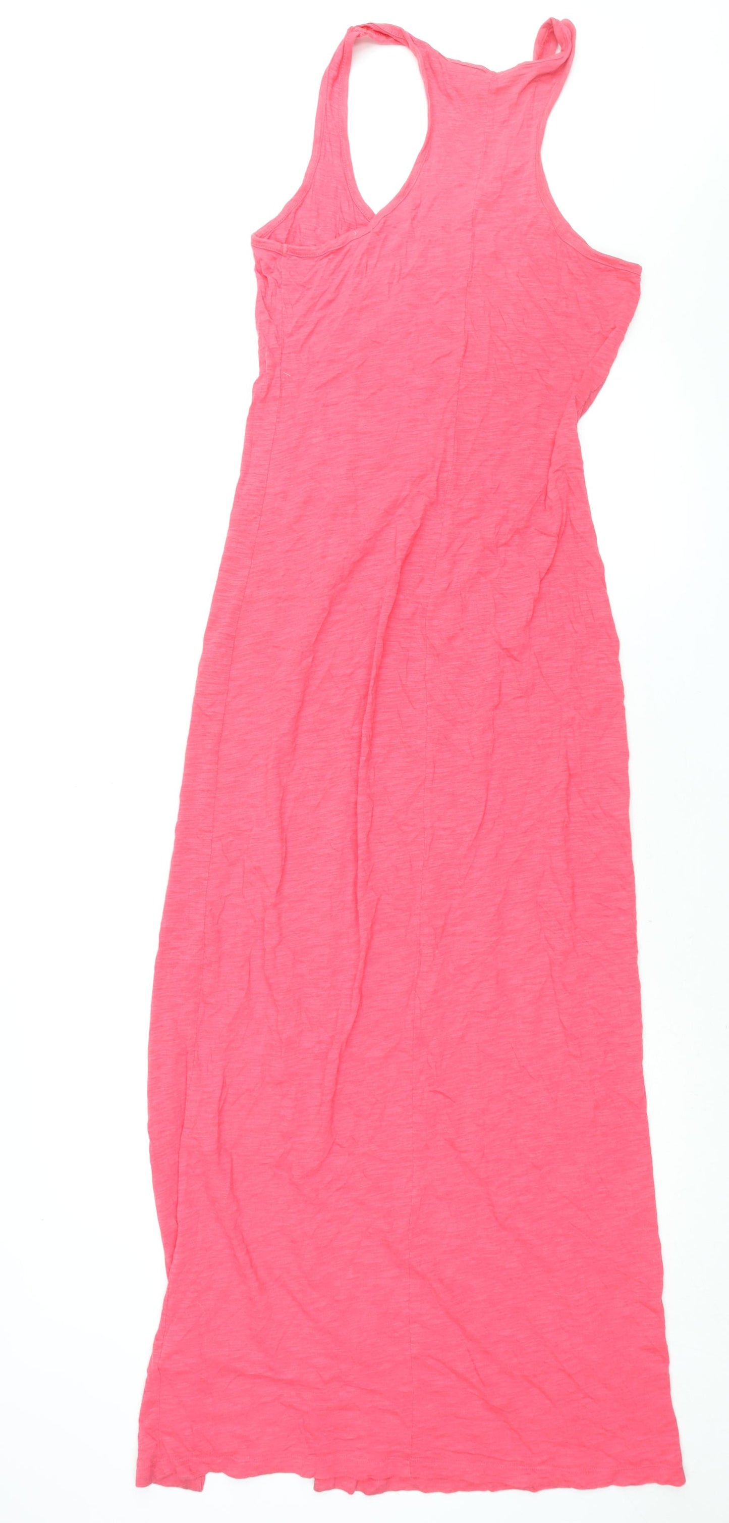 Express Womens Pink Cotton Maxi Size M Scoop Neck Pullover - Slit