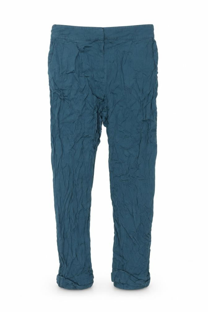 Oliver Bonas Womens Blue Viscose Trousers Size 8 L27 in Regular Zip