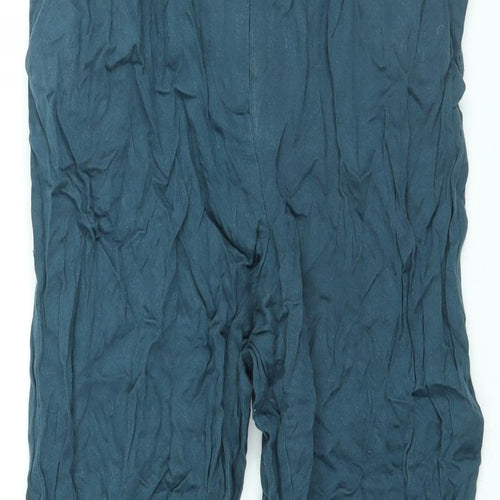 Oliver Bonas Womens Blue Viscose Trousers Size 8 L27 in Regular Zip