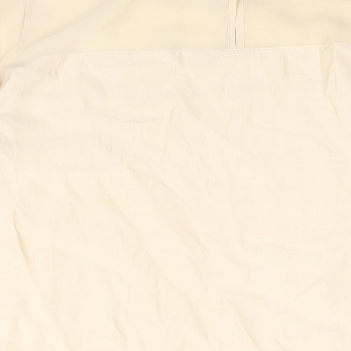 H&M Womens Pink Polyester Basic Blouse Size 10 Round Neck - Raw Edge