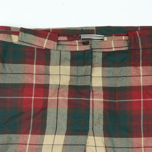 Dolce&Gabbana Womens Multicoloured Check Polyester Straight & Pencil Skirt Size 16 Zip - Vented Logo Buckle