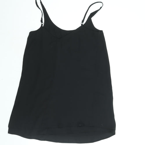 Miss Selfridge Womens Black Polyester Mini Size 8 Scoop Neck Pullover