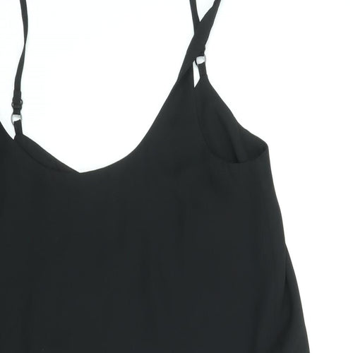 Miss Selfridge Womens Black Polyester Mini Size 8 Scoop Neck Pullover