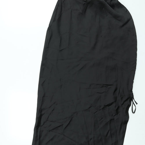 Zara Womens Black Polyester Shift Size M Sweetheart Zip - Drawstring Detail Corset Bodice