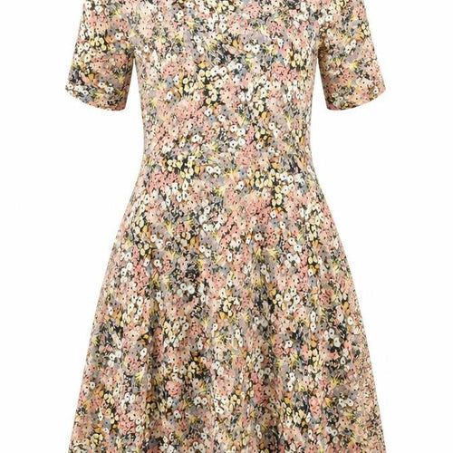 Marks and Spencer Womens Multicoloured Floral Viscose Fit & Flare Size 10 Boat Neck Pullover