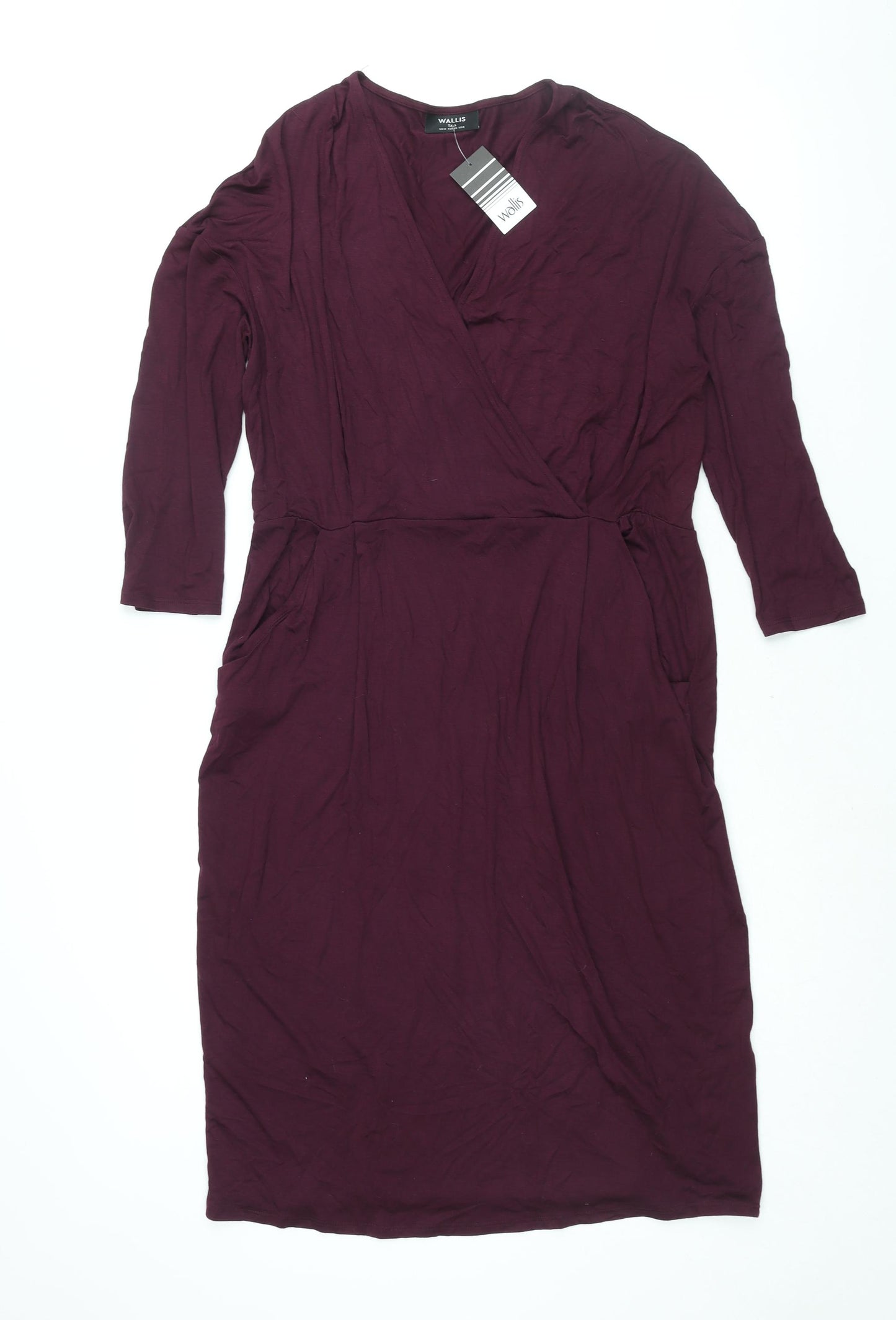 Wallis Womens Purple Viscose Shift Size 12 V-Neck Pullover