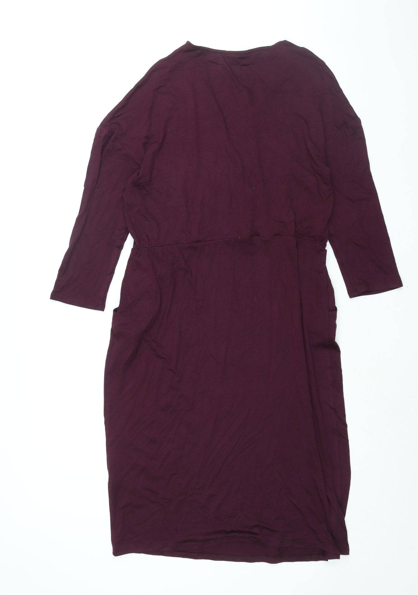 Wallis Womens Purple Viscose Shift Size 12 V-Neck Pullover