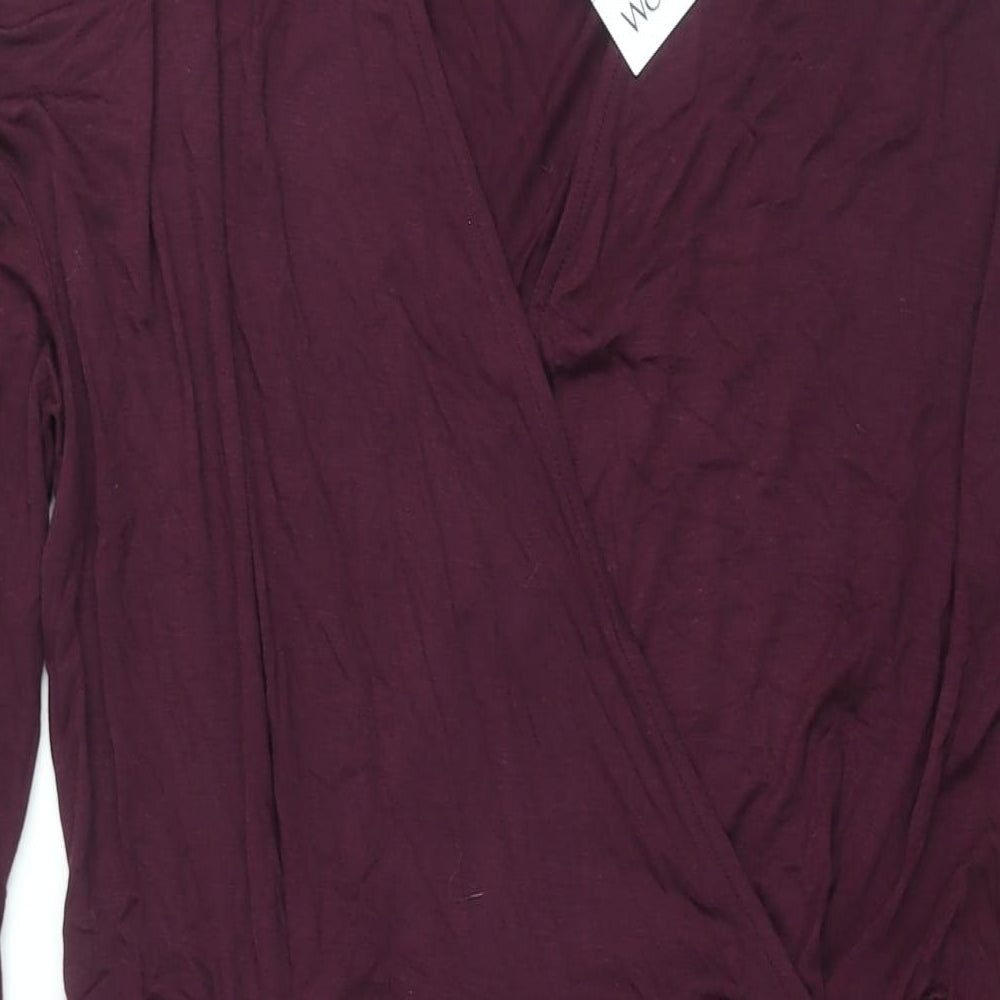 Wallis Womens Purple Viscose Shift Size 12 V-Neck Pullover