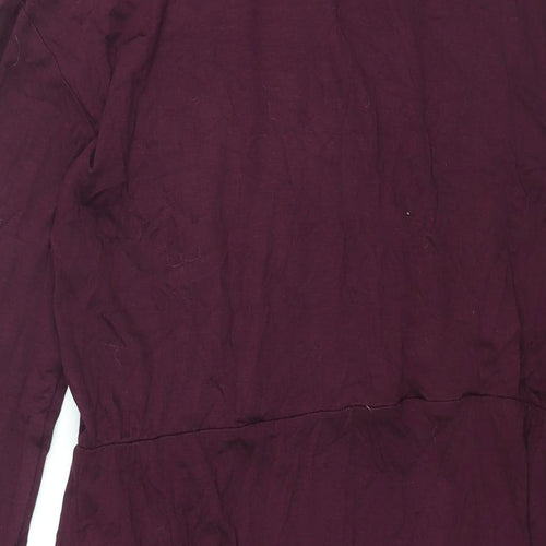 Wallis Womens Purple Viscose Shift Size 12 V-Neck Pullover