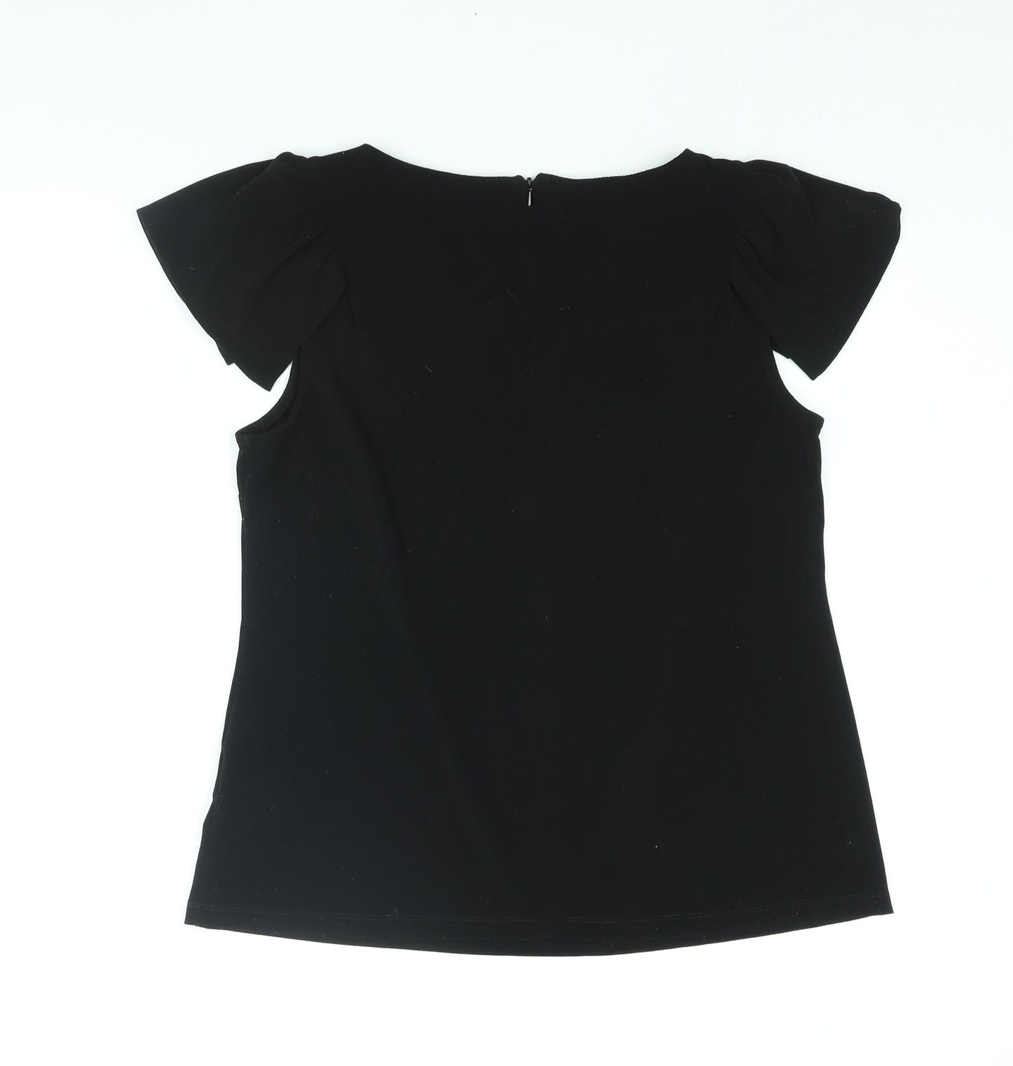 Phase Eight Womens Black Polyester Basic Blouse Size 14 Round Neck