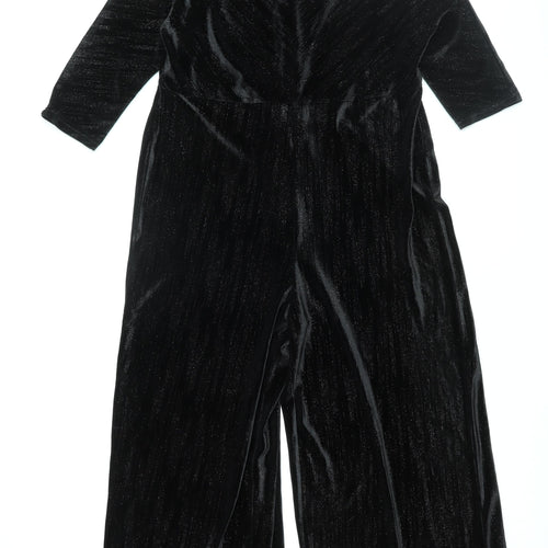 Sonder Studio Womens Black Polyester Jumpsuit One-Piece Size 16 L31 in Zip - Glitter