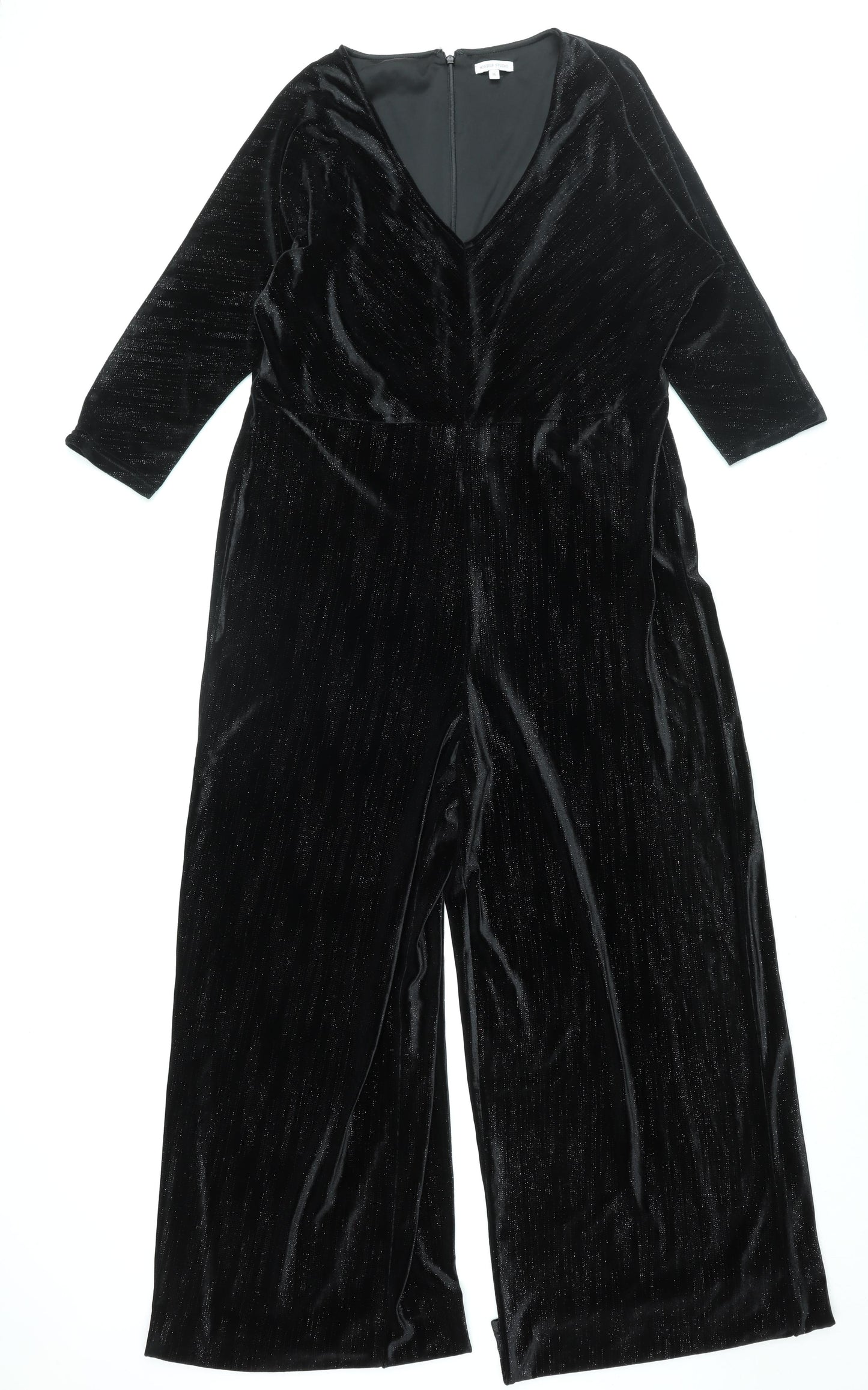 Sonder Studio Womens Black Polyester Jumpsuit One-Piece Size 16 L31 in Zip - Glitter