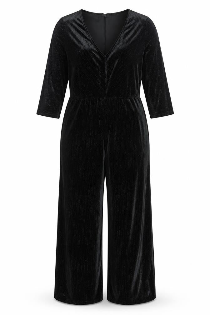 Sonder Studio Womens Black Polyester Jumpsuit One-Piece Size 16 L31 in Zip - Glitter