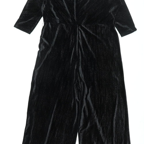 Sonder Studio Womens Black Polyester Jumpsuit One-Piece Size 16 L31 in Zip - Glitter