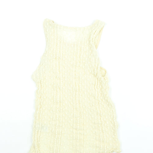 River Island Womens Ivory Polyamide Camisole Blouse Size 14 Scoop Neck