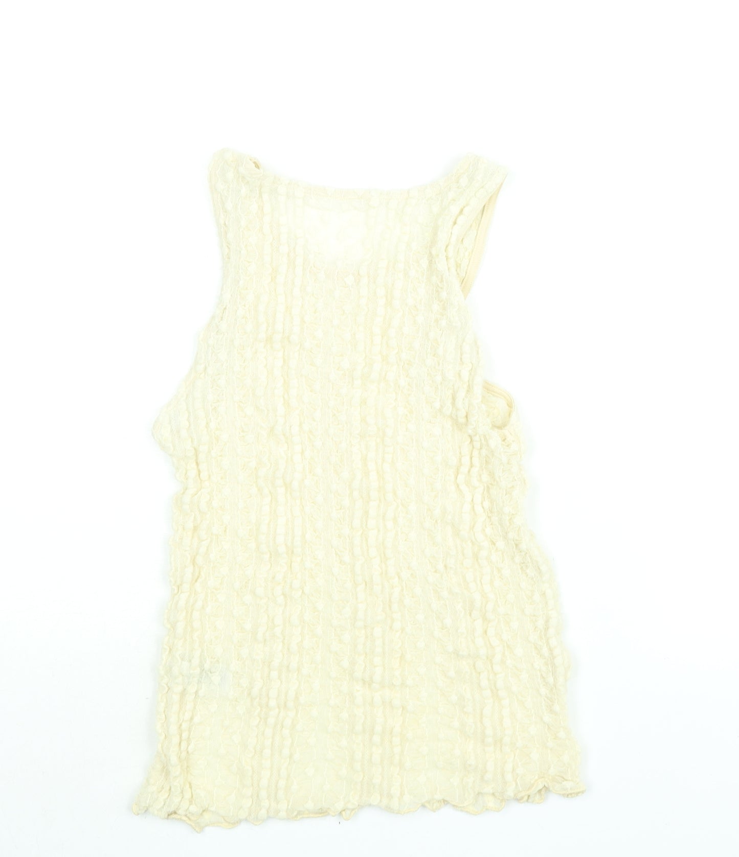 River Island Womens Ivory Polyamide Camisole Blouse Size 14 Scoop Neck