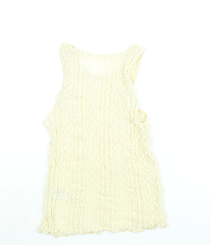 River Island Womens Ivory Polyamide Camisole Blouse Size 14 Scoop Neck
