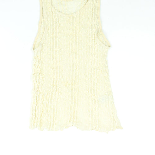 River Island Womens Ivory Polyamide Camisole Blouse Size 14 Scoop Neck