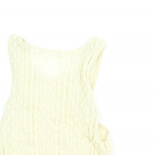 River Island Womens Ivory Polyamide Camisole Blouse Size 14 Scoop Neck