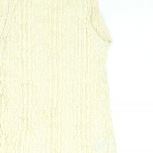 River Island Womens Ivory Polyamide Camisole Blouse Size 14 Scoop Neck