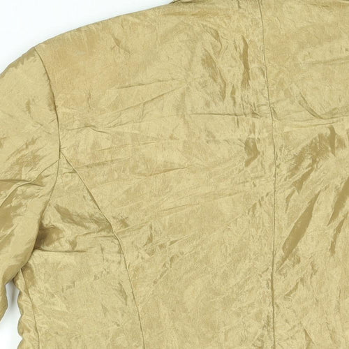 Steinmann Womens Gold Nylon Basic Blouse Size 16 Collared