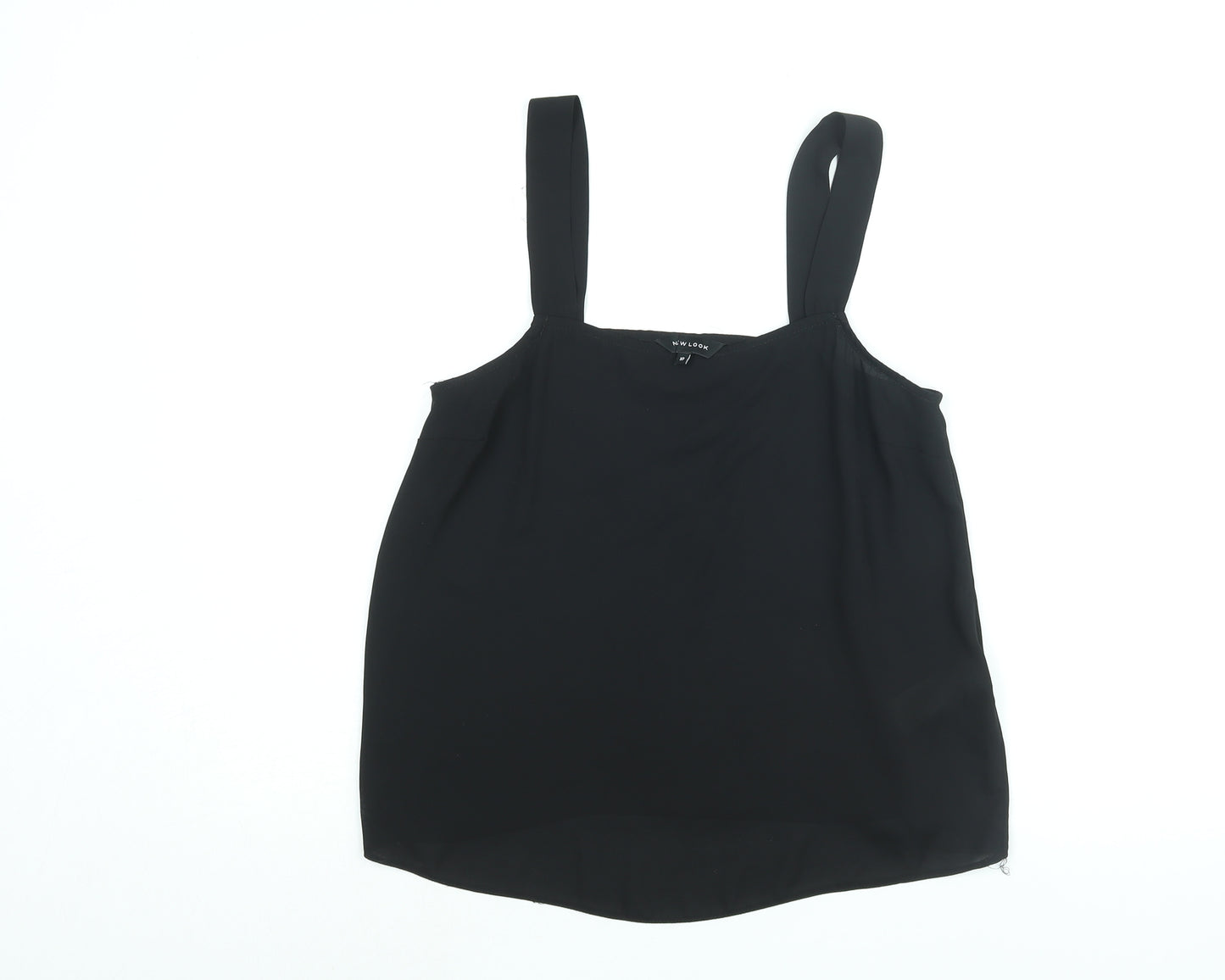 New Look Womens Black Polyester Camisole Blouse Size 10 Square Neck